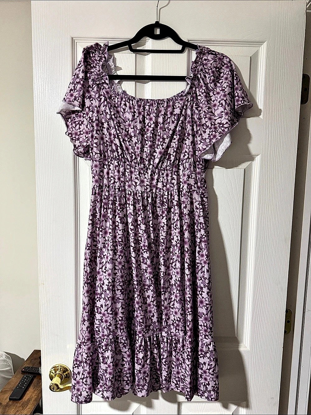 Floral Maxi Dress in Purple & White